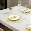 Gold Placemats Set of 6 Flower Pressed Vinyl Place Mats