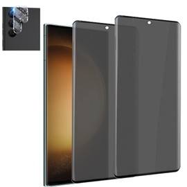 [2 +1]Pack Privacy Tempered Glass Compatible with Galaxy S23 Ultra 5G 6.8 inch Screen Protector with 1PCS Tempered Glass Camera Lens Protector, 2PCS Anti-peep Tempered Glass Film 9H Hardness Scratch Resistant for Galaxy S23 Ultra