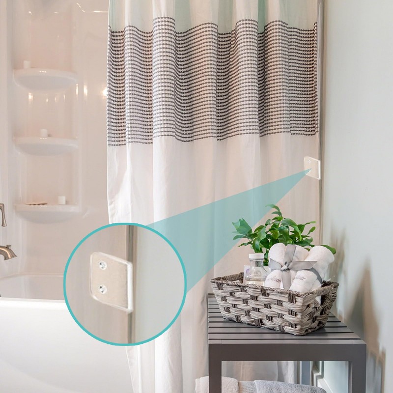 Binxus 15 Pcs Clear Shower Curtain Clips Self-Adhesive Shower Splash