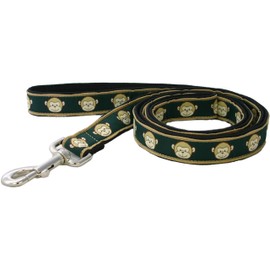 Monkey Pattern Canvas Dog Leash - Standard (3/4 Inch, Emerald)