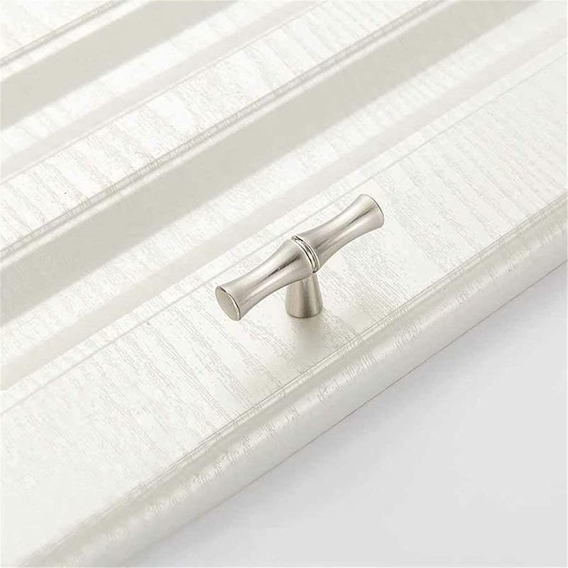 ESreake 6Pcs Bamboo Shape Solid Zinc Alloy Cabinet Knobs Handle