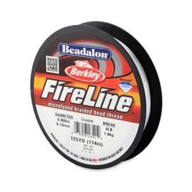 Beadalon FireLine Beading Thread by Berkley, 0.005", Break Strength 4 lb, Crystal, 125 yd