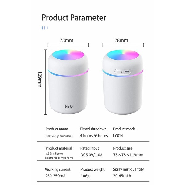 Cool Mist Humidifier, Great for Use in Auto, Purifier Electric