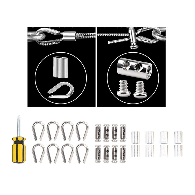 Wire Rope Kit, Clothes Line Outdoors, 66ft Multi-Use Wire Rope