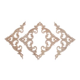 MUXSAM 4Pcs 15cm Wood Carved Unpainted Sharp Corner Onlay Applique Unique Style Furniture Frame Decor