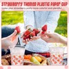 Jingmore 100 Pack Strawberry Plastic Cups 16 oz Red Strawberry