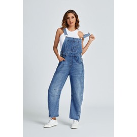 Kedera Barrel Overalls Denim Jumpsuits for Women Spring Trendy 2025 Casual Loose Baggy Jeans Pants Sleeveless Bib Jumpers