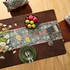 ISAENNE Designer French Elegant Linen Table Runner 118 Inches, Colorful
