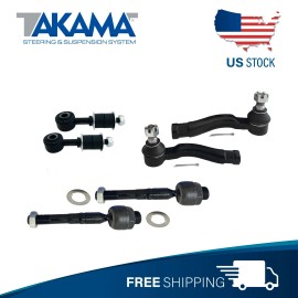 Takama 6Pcs Front Sway bar links & Tie Rod Ends For Lexus LX470 Toyota Land Cruiser