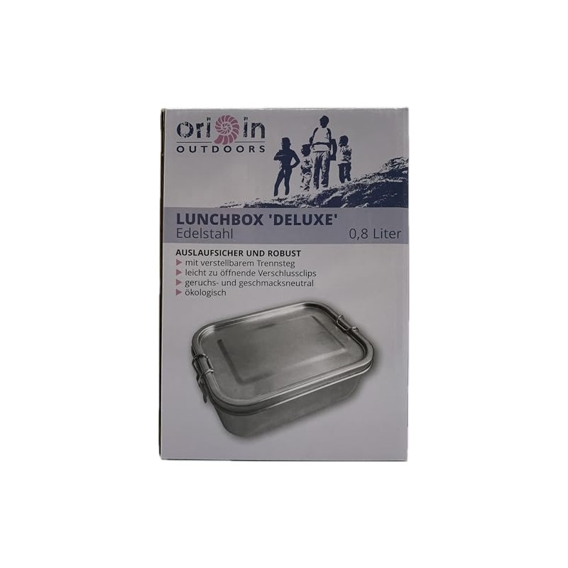 Origin Outdoors Unisex Adult Deluxe Lunch Box, Stainless Steel, 0.8