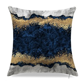 TLitdr Decorative Pillow Covers Blue and Gold, Navy Blue Throw Pillow Covers 18 x 18 inches, Royal Blue Pillow Covers Couch Cushion Covers for Bedroom Sofa Living Room Decor Set of 4 (BF-6)