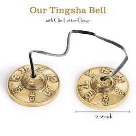Tibetan Tingsha Cymbals - Om Mane Padme Hum - Meditation Bells for Spiritual Healing & Mindfulness - Perfect Spiritual Gift for Women(Blue)
