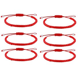 Pack of 6 Red Bracelets, Women's Braided Lucky Bracelet, Protection Bracelet, Adjustable Braided Bracelet, Friendship Bracelet for Men, Women, Couples, Tibetan Lucky Bracelet, Tibetan Bracelet,