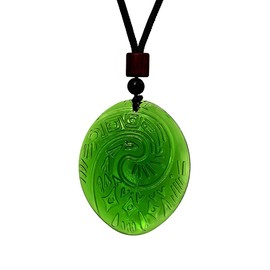 EXCELLANYARD Green Stone Heart Necklace for Women with Heart of Goddess Pendant Gifts Ideas for Cosplay/Halloween/Valentine/Birthday/Christmas