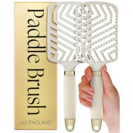 Lily England Paddle Hair Brush for Fine Hair Women - Professional Hairbrush with Vents - L