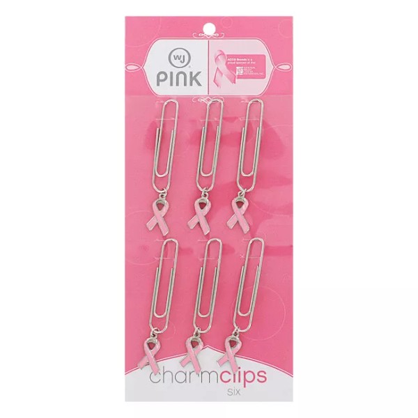 Wilson Jones Charm Clips with 6 Clips Per Pack, Pink