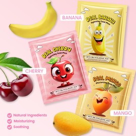 Kaely 6 Pack Fruit Face Masks for Kids, Kids Face Mask Spa Day Kit Supplies, Spa Party Favors for Teens Girls Women, Sheet Facial Mask Skincare Gifts Set, Moisturize Soothe for All Skin Types, 03