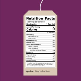 Arroyo Kitchen by Little Jasmine, Non-GMO Rose Oolong Tea Bag, 4 Gr of Premium Taiwanese Whole Tea Leaves and Flowers per Bag, PLA Tea Bag, Brew Hot or Cold