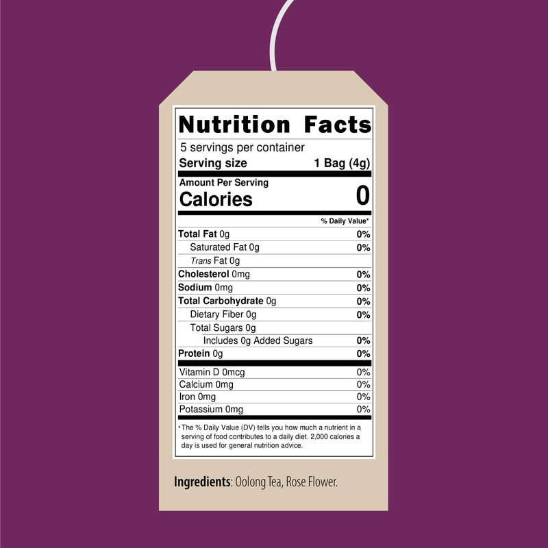 Arroyo Kitchen by Little Jasmine, Non-GMO Rose Oolong Tea Bag,