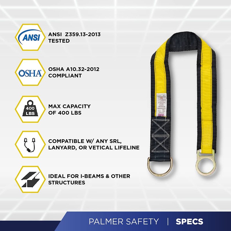 Palmer Safety 3-Pack 4 Ft Cross Arm Strap, 3" Wide