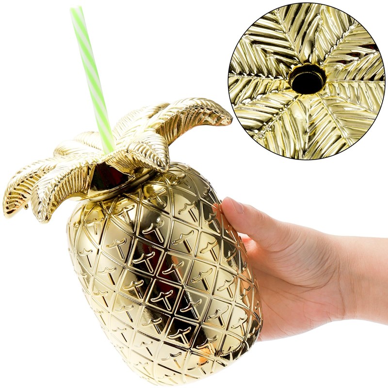 Goaste 8 Pack Pineapple Cups for Hawaiian Luau Party, Plastic