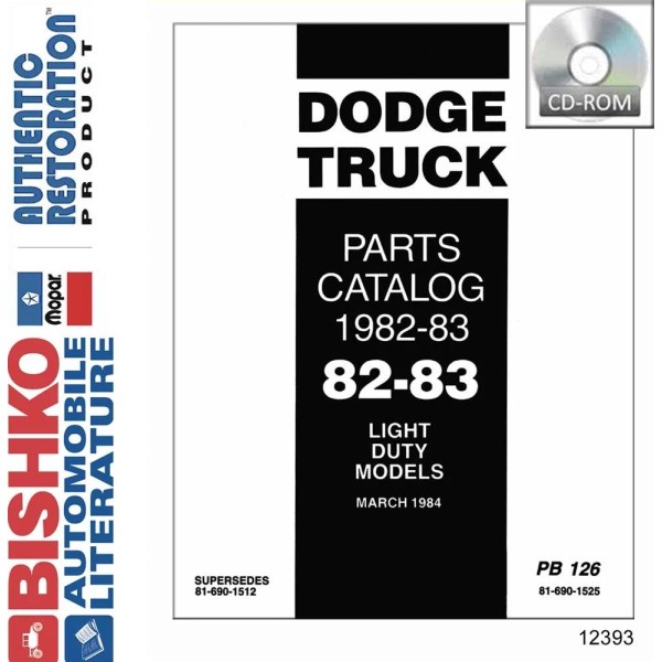 Dodge 1982 1983 Dodge Light Duty Truck Parts Numbers List