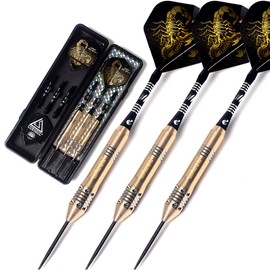 CUESOUL 22 grams Black Scorpion Steel Tip Darts Set with Dart Case(HX-SL-F3103)