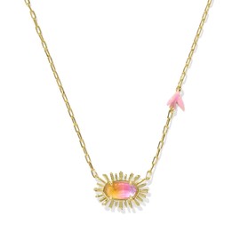Kendra Scott Womens Elisa Bird Short Pendant Necklace Gold Sunrise Watercolor Illusion One Size
