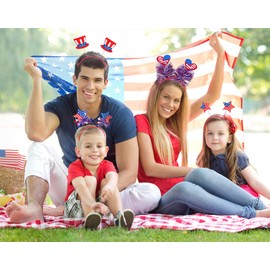 4th of July Favors - 4PCS American Flag Stars Headbands for Independence Day Party Decorations