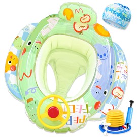 VBACALA Float Ring, Extraordinary Dinosaur, For Children, Handle, Car Shape, Swimming Ring, Float, Cute Swim Cap, Saltwater Cap, 2 Types of Air Pumps, Pool, Sea, Water Play, Outdoor Float, 27.6 x 27.6