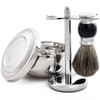 BAXON Men's Shaving Brush Set (Brush/Stand/Soap Bowl), 3-Piece Set, Shaving