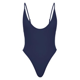 American Trends - Traje de baño sexy de una pieza con cuello en V, espalda abierta, corte alto, marino, XX-Large
