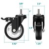 HOLKIE Caster Wheels 4 inch Total Locking Stem Casters, 3/8"