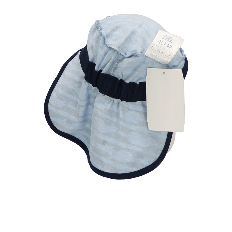 Sterntaler Wali Boys' Peaked Cap with Neck Protection, blue