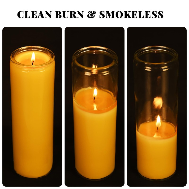 7-Day Pure Beeswax Yartzeit Candle - Unscented Devotional Prayer Candle