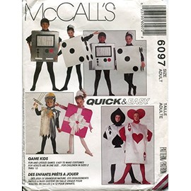 McCall's Pattern 6097 Adults' Game Costumes (Hip 32-48)