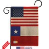 Chile US Friendship Burlap Burlap Garden Flag Set Mailbox Hanger