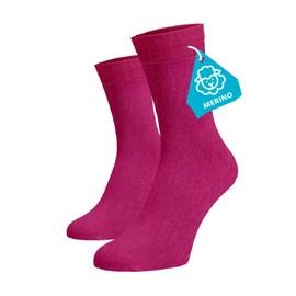BENAMI Socks made of merino wool from a special mountain sheep breed of the highest quality, functional, anti-allergic, hydrophilic with high absorption capacity, Merino - Pink, 35 - 38