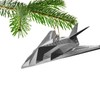 F117 Nighthawk Stealth Aircraft Christmas Bauble Decoration Xmas Noel (Silver)