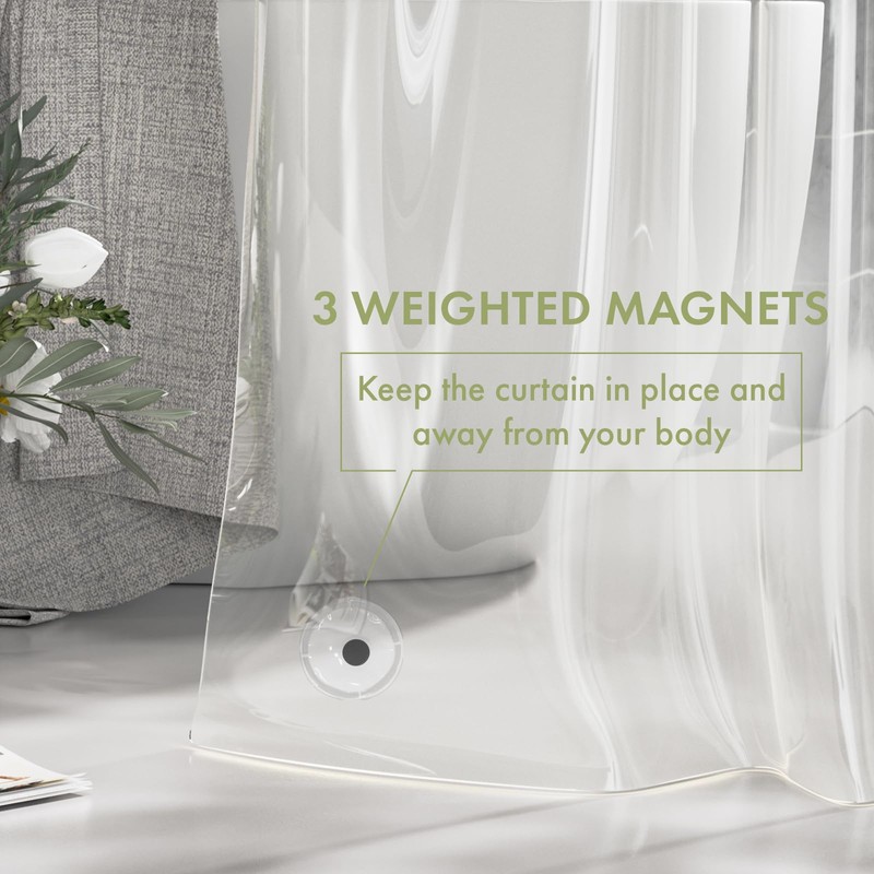 AmazerBath Extra Long Shower Curtain Liner, Clear, 84 Inches Long,