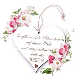 Dekolando Gift Sister Heart – There Are So Many Sisters ... I Have the Best – 12 cm x 13 cm Decorative Gifts Sign Sister Heart Favourite Person Sister Birthday Sisters Siblings