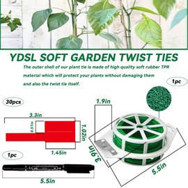 All-Purpose Twist Ties - 328 Ft garden ties for plants, for Gardening, Organizing Plants, Food Bags, (Green)