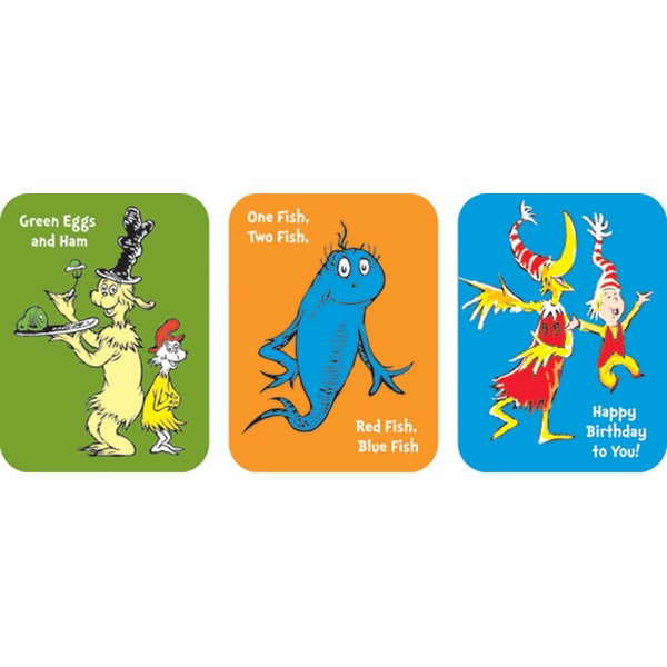 Eureka Back to School Dr. Seuss Book Stickers for Kids, 36pc, 1.31'' x 1.75''