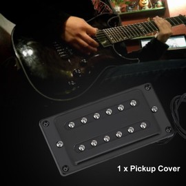 Guitar Pickup Cover Brass Humbucker Cover Two Slot for Pickup of Electric Guitar(Black)