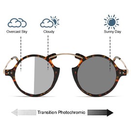 helena Photochromic Reading Glasses Women men round Transition Presbyopic Glasses Bifocal Reader Sunglasses (leopard, 1.5, multiplier_x)