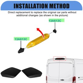 LHCDQSKCW Pair Third Brake Light Lamp Trim Cover Replacement for Ford Transit 2021 2022 2023, High Mount Stop Light Rear Tail Lamp Cover LH Driver and RH Passenger Side