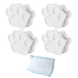 (4-Pack) Potty Training Pad Magnetic Holder (White Paw) for Leg-Lifting Marking Dogs - Compatible with Any Size of Puppy Pee Pads - Strong Magnets Will Stick on Most Flat Surfaces