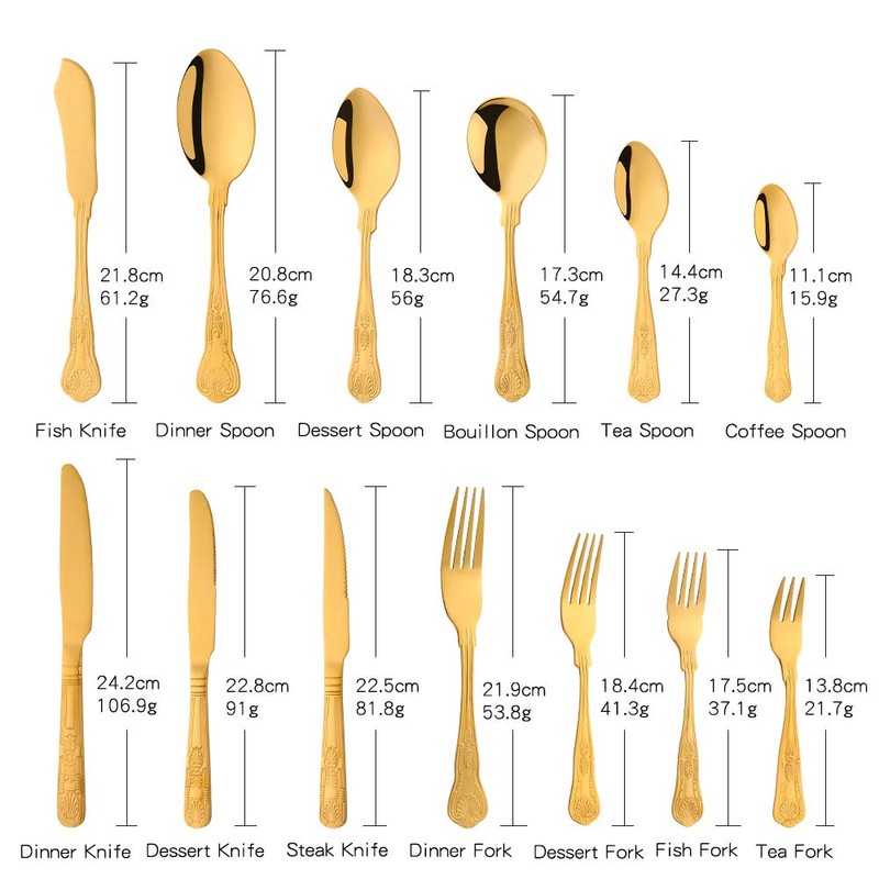 Buyer Star King Dessert Forks, Stainless Steel Gold Fork Set