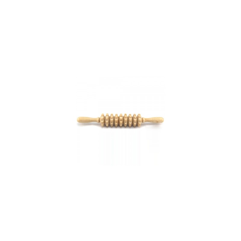 Wooden acupressure roller massage stick