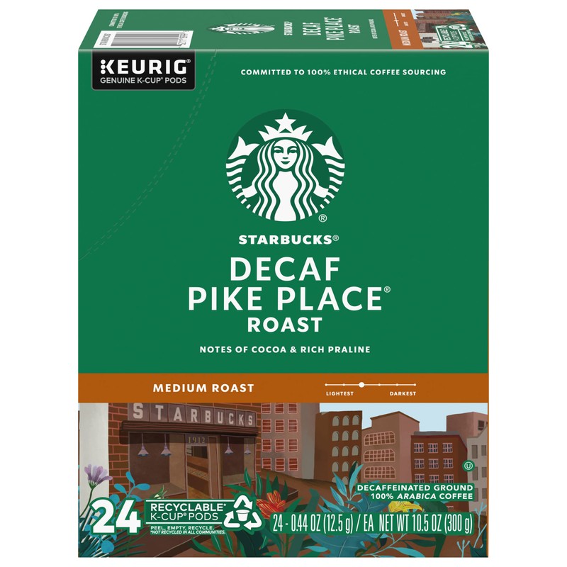 Starbucks Decaf Pike Place Roast K Cups, 24 Count (Pack